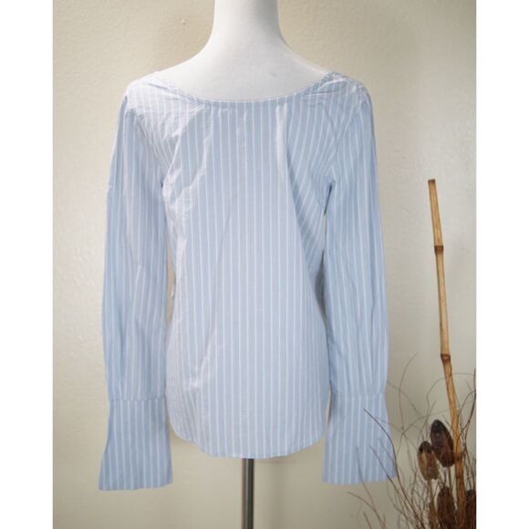 Frame Shirt XS Women Sky Color Stripe Cotton Blouse Nordstrom Exclusive - Picture 2 of 6